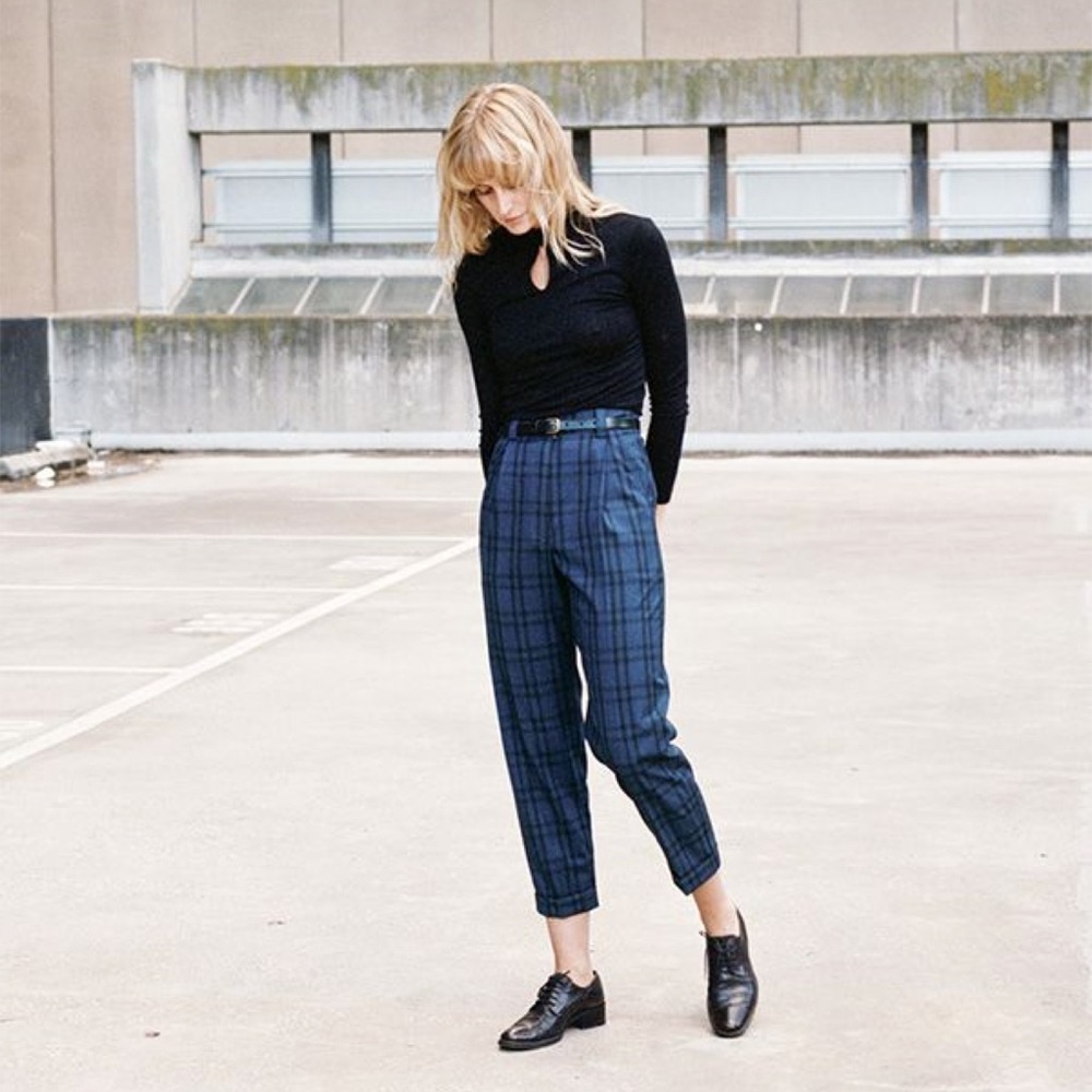❤️‍🔥NWT❤️‍🔥 Caves Collect Alice Ciggie Trousers in Blue Check, AU size 8 = us4